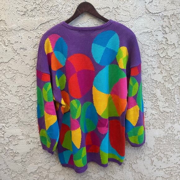 Vintage I.B Diffusion Clowncore Beachball Embroidered Sweater Size 3X - Picture 2 of 4